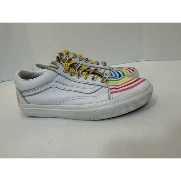 Vans X Flour Shop Old Skool Leather Rainbow Sneakers Shoes Mens 5.0 Womens 6.5 - Picture 13 of 16